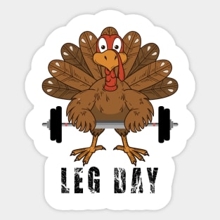 Funny Deadlifting Turkey Thanksgiving Leg Day Deadlift Sticker